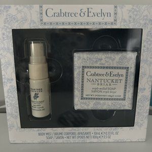 NEW Crabtree & Evelyn NANTUCKET BRIAR Soothing Body Mist &Triple Milled Soap Set